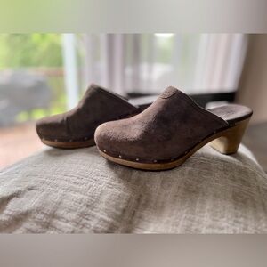Size 9: UGG Suede Studded Accents Mules